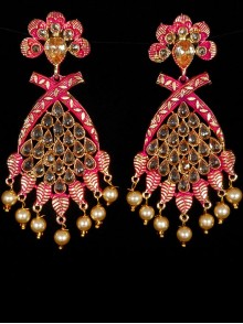 Reverse Ad Earrings With Meenakari Work